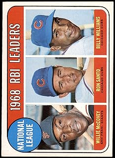 1969 Topps # 4 NL RBI Leaders Willie McCovey/Ron Santo/Billy Williams San Francisco/Chicago Giants/Cubs (Baseball Card) De...
