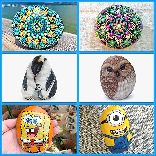 Miniatura 6 de ROCART 12 rocas de río suaves extra grandes para pintar, rocas de pintura plana de aproximadamente 4 a 5 pulgadas de longitud, perfectas para