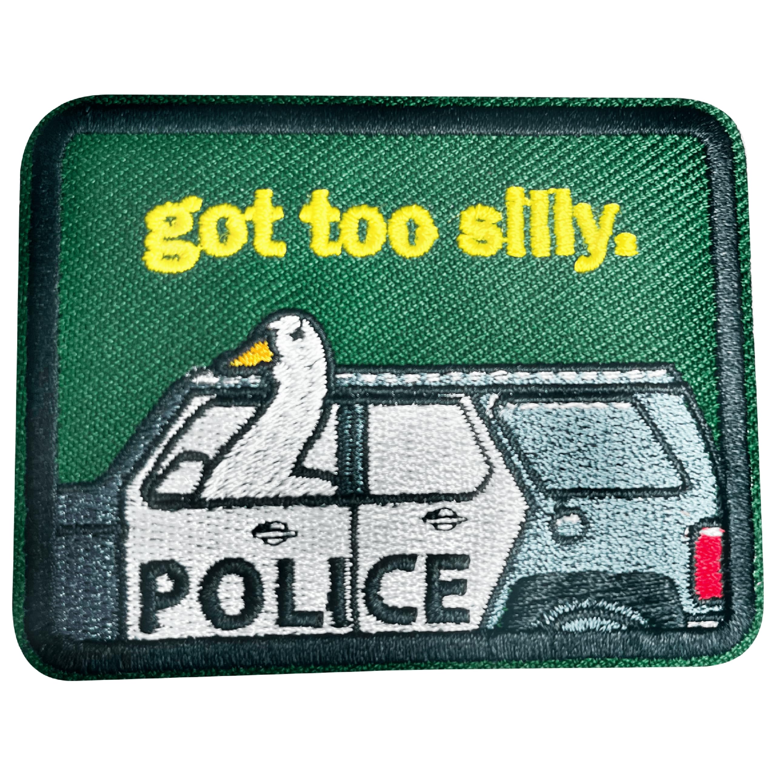 Got Too Silly Patch 3 Inches Iron On/Sew On Embroidered Applique Patch, Embroidery Fabric Patches for Clothes Backpacks Hats, Embroidered Patch, Funny Goose DIY Accessories, Gifts for Friends Coworker