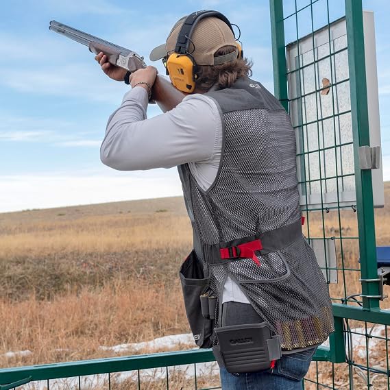 Allen Company Men's Competitor Shooting Vest Mesh Vest with Moveable Shoulder Pad, Deep Pockets & Side Straps