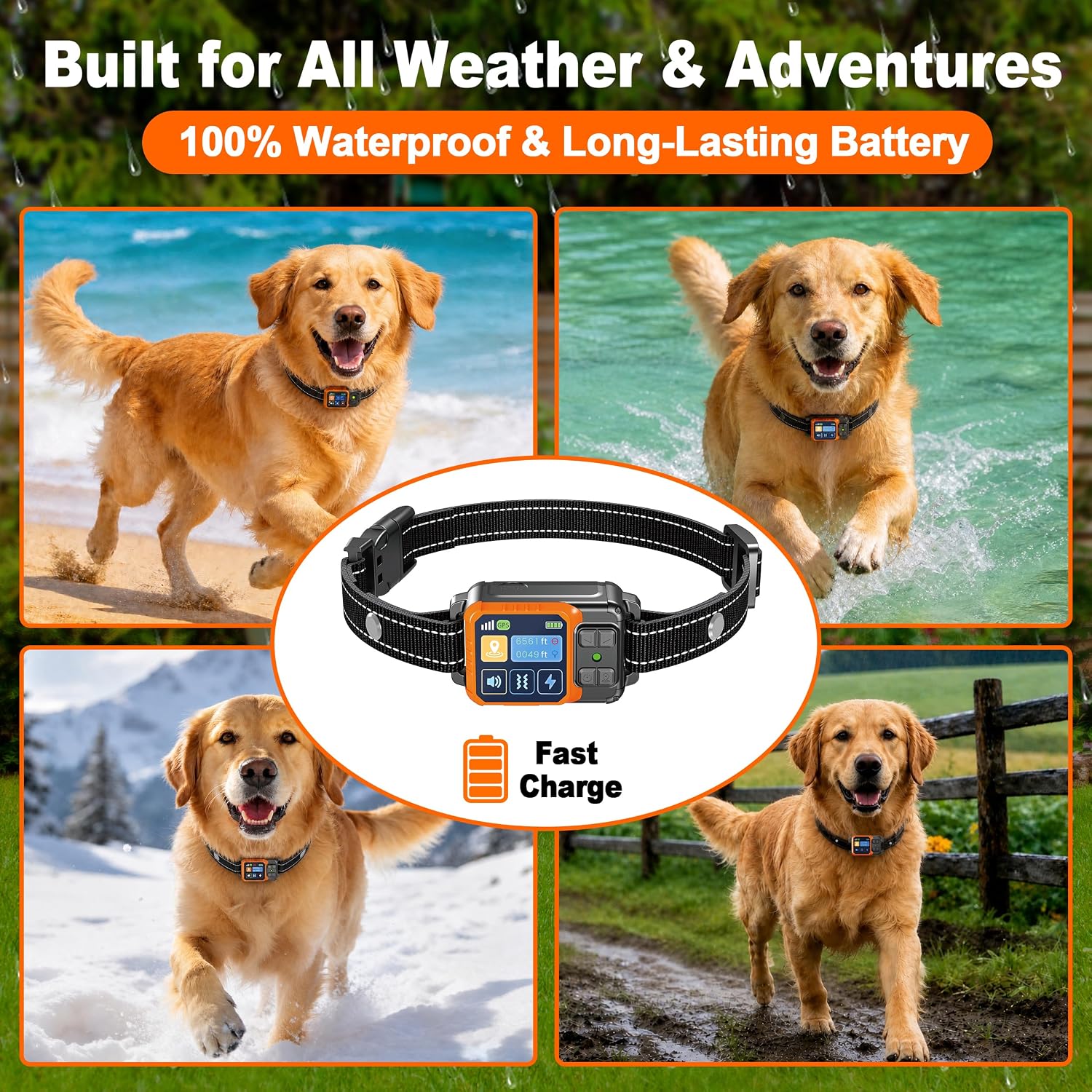 Wireless Dog Fence, GPS Dog Collar Fence System No Subscription, Electric Fence for Dogs Circular & Custom Boundary (49-6561ft), IPX7 Waterproof Rechargeable for Medium & Large Dogs thumbnail