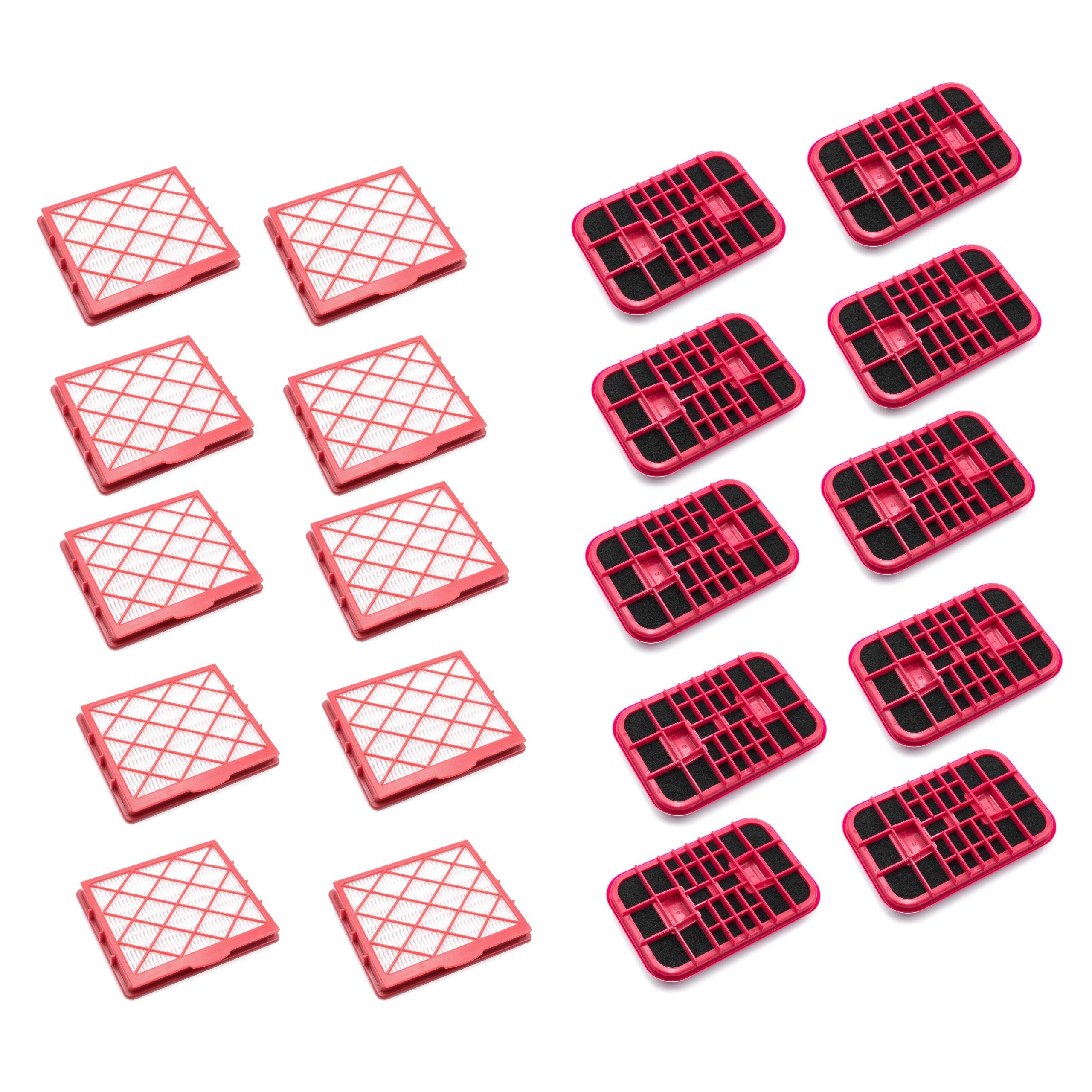 vhbw 10x filtro carbón activo, 10x filtro aire salida EPA compatible con Lux Royal aspiradora