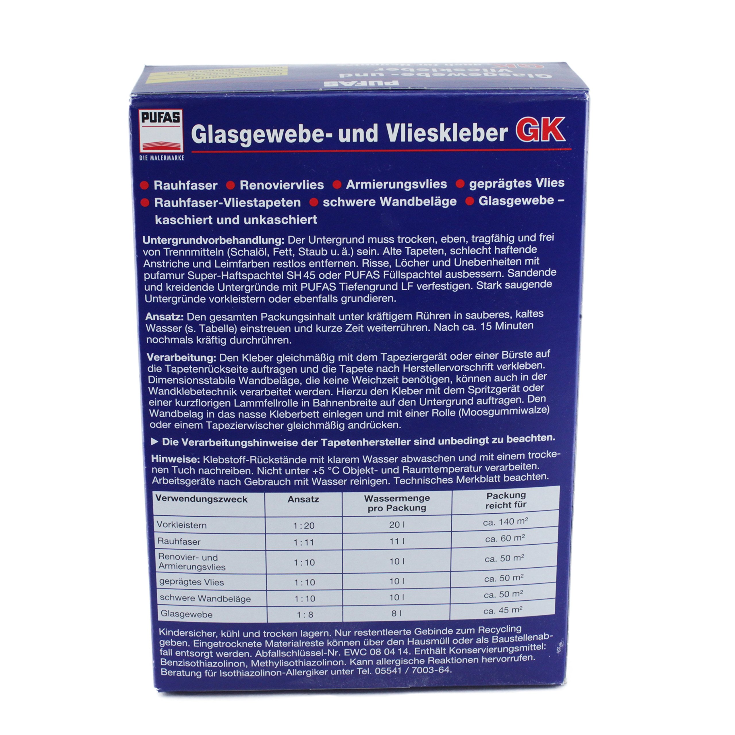 Pufas Glasgewebe- und Vlieskleber GK Ultra 1,0 KG
