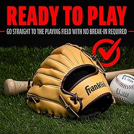 Franklin Sports Field Master Baseball + Softball Glove - Field Master Adult + Youth Baseball + Softball Mitt - Men\'s + Women\'s Gloves - Right Hand Throw - 10 - Camel Brown