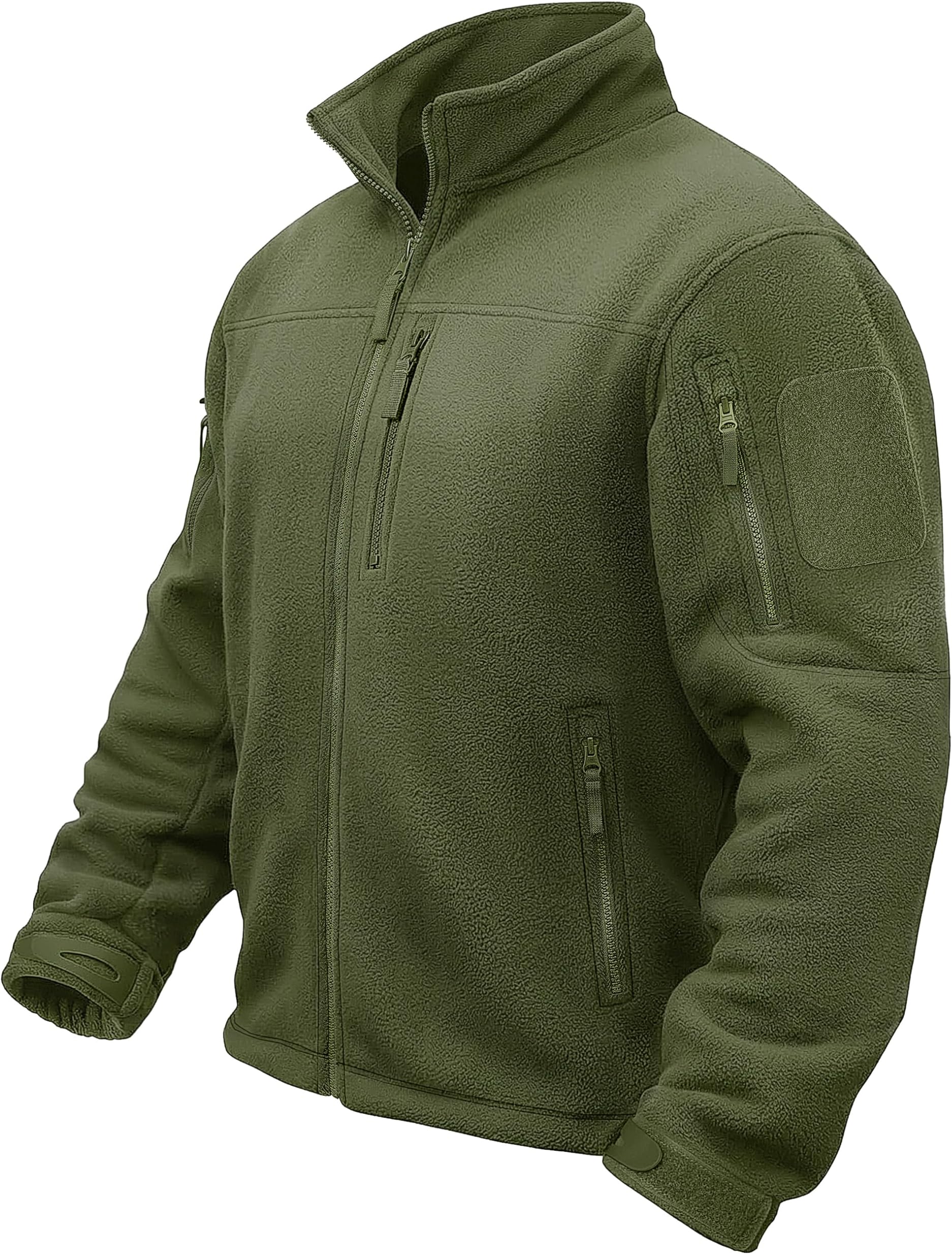 Men's Tactical Jackets Winter Full Zip Fleece Hiking Hunting Coat with Multi Pockets