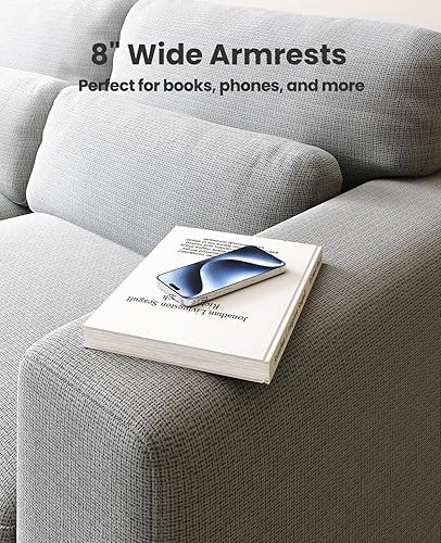 Miniatura 5 de Amada - Sofá de 89 pulgadas, sofá de 3 plazas para sala de estar, sofá moderno con asientos profundos y reposabrazos anchos, cómodo sofá con fundas