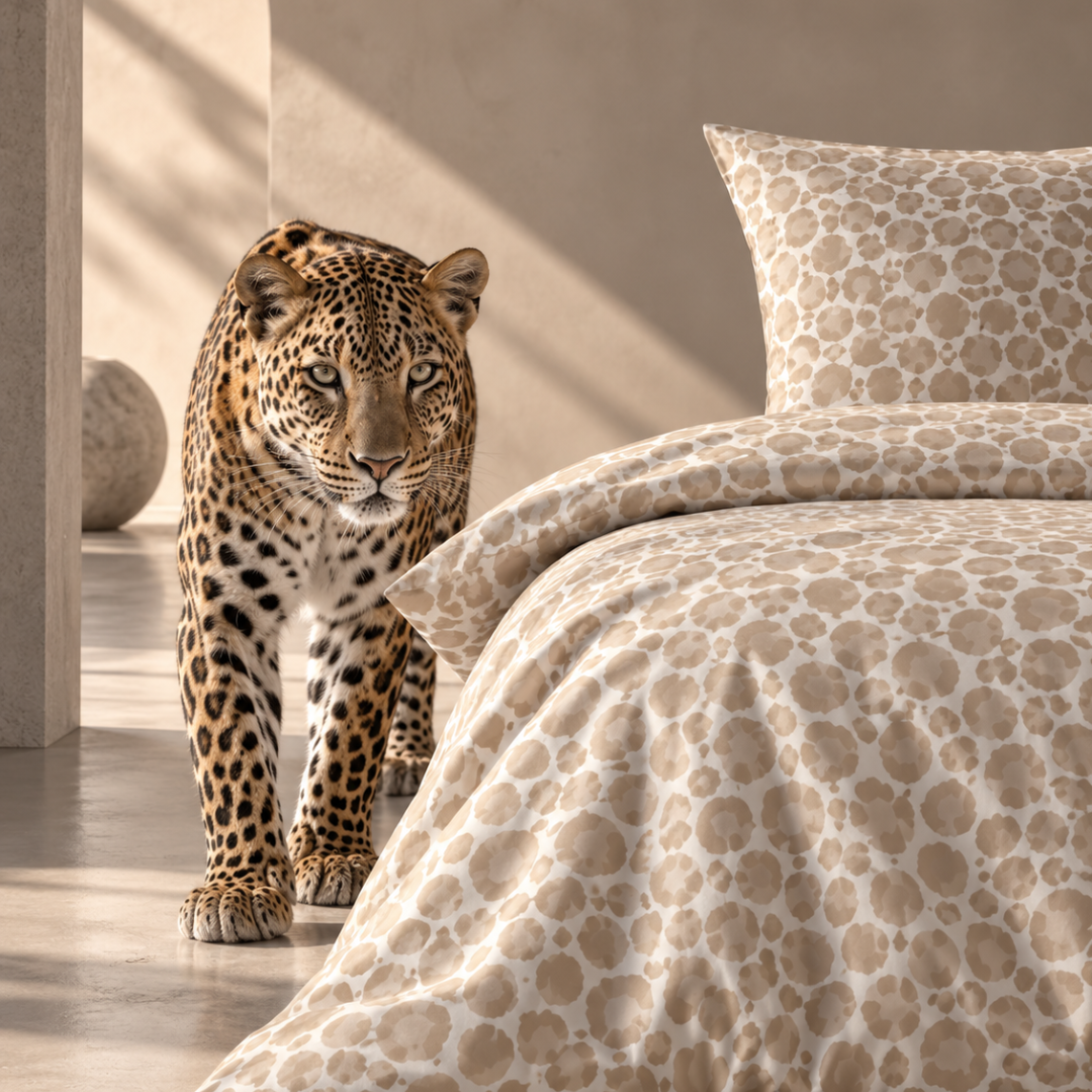 MTOnlinehandel Leoparden Bettwäsche 155x220 + 80x80 – kuscheliger Flanell/Biber aus 100% Baumwolle, Öko-Tex Zertifiziert, Reißverschluss Leo Print (155x220) Küche, Haushalt & Wohnen