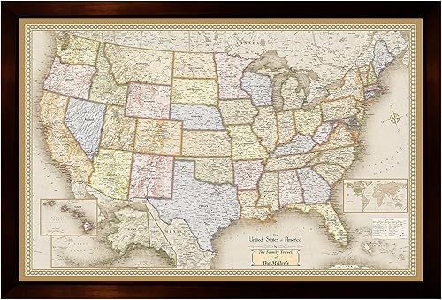 Mapa de viaje magnético personalizado de EE. UU