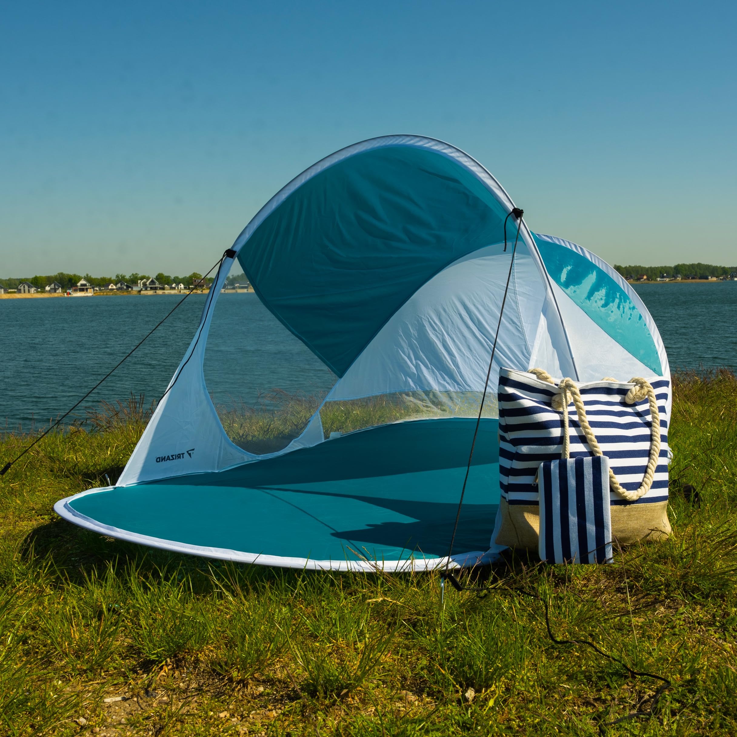 Tenda Spiaggia Pop Up NINGESHOP - UPF 50+, Leggera 0.99kg, Per 1-3 Persone, Con Custodia - Foto 10