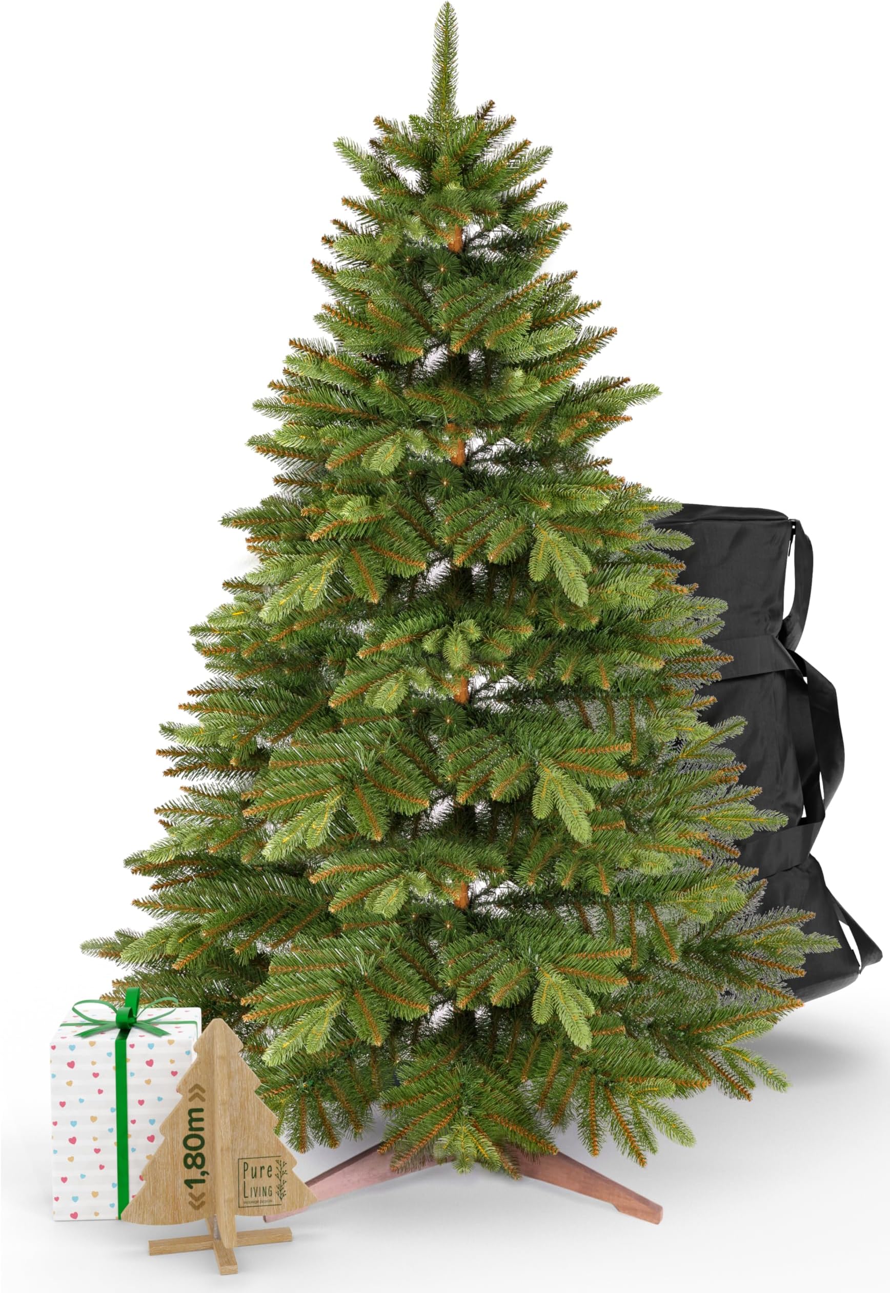 Künstlicher Weihnachtsbaum 180cm Schwarz - Premium Tannenbaum Mit Ständer