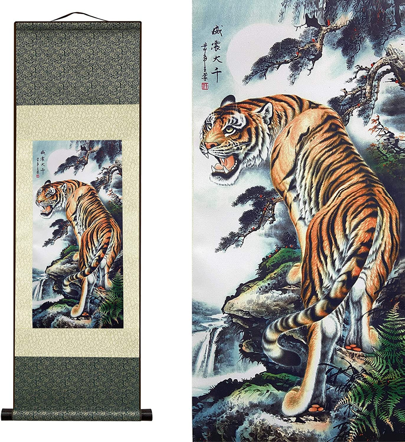 Vrfvsdasaas F1 Chinese Wall Art, Chinese Wall Art Scroll Painting,Silk Scrollg Summer Autumn Winter Landscape Beaut(F1)