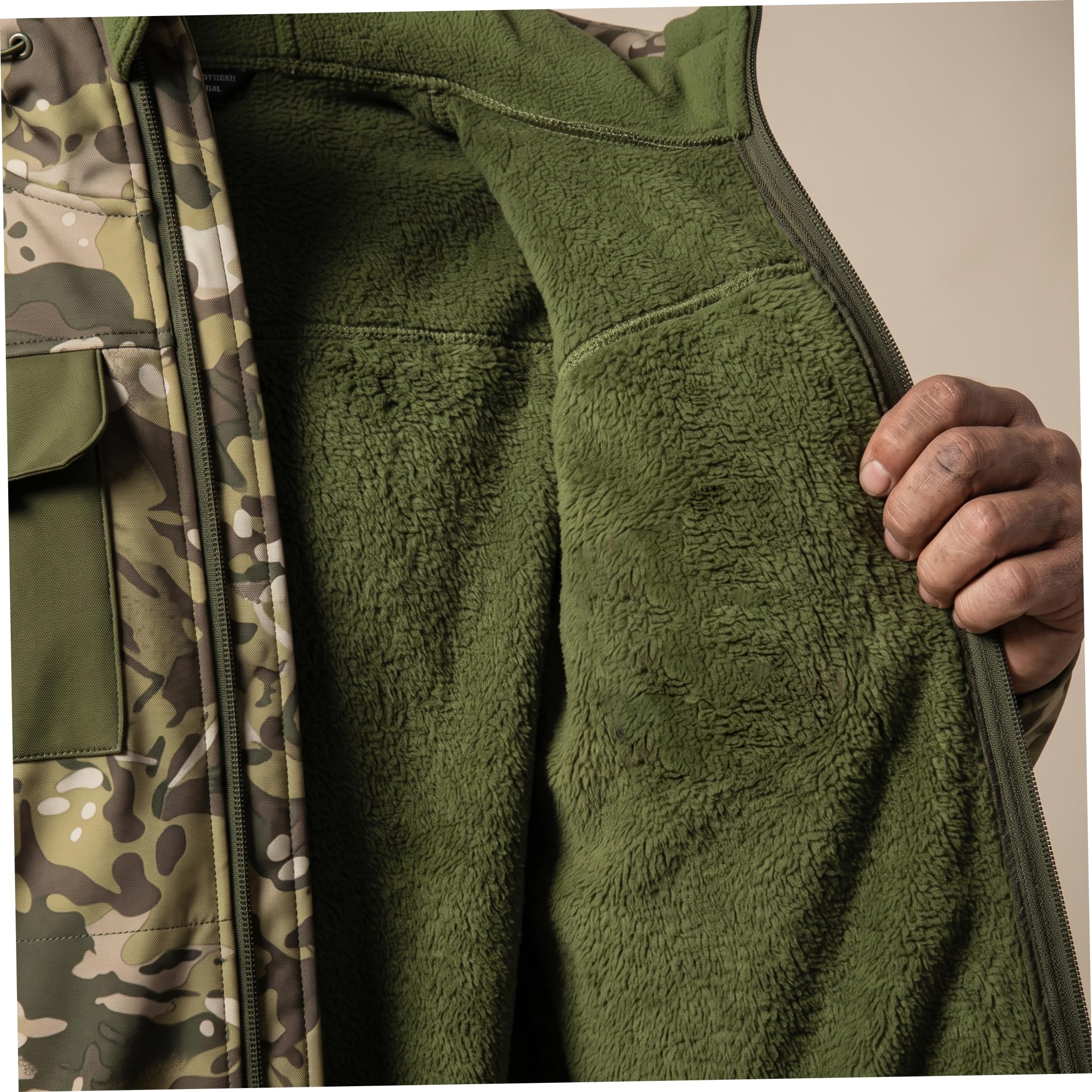 Chaqueta de caza para hombre, chaqueta de camuflaje cálida impermeable, L