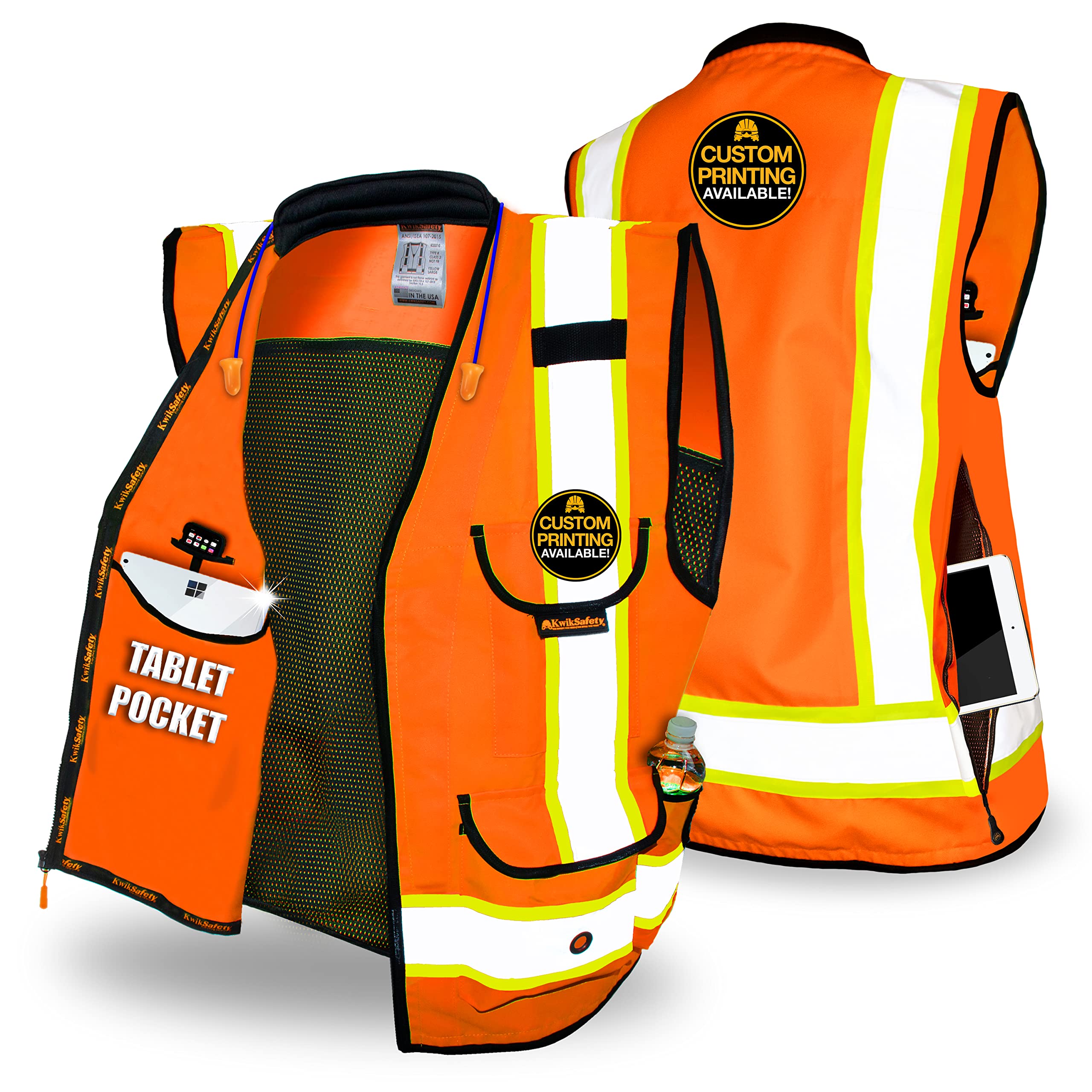 KwikSafety - Charlotte, NC - GODFATHER Safety Vest [CUSHIONED COLLAR + TABLET POCKET] ANSI OSHA