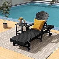 Vista 3 de Costaelm Mesas Laterales Cuadradas para Exteriores, Mesas de Patio Adirondack para Exteriores, Mesa Lateral de Patio de HDPE Resistente a