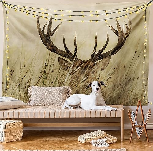 Miniatura 53 de Ambesonne Tapiz vintage, auto viejo frente a un edificio abandonado en La Habana, paisaje urbano cubano, colgante de pared ancho para dormitorio,