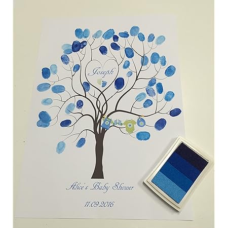 Cadeau De Naissance Personnalise Pour Baby Shower Arbre A Empreintes Digitales Amazon Fr Bebes Puericulture