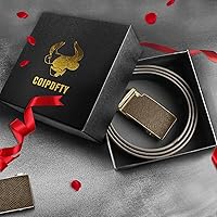 Vista 6 de Cinturones de cuero con trinquete para hombre, cinturón ajustable para jeans casuales