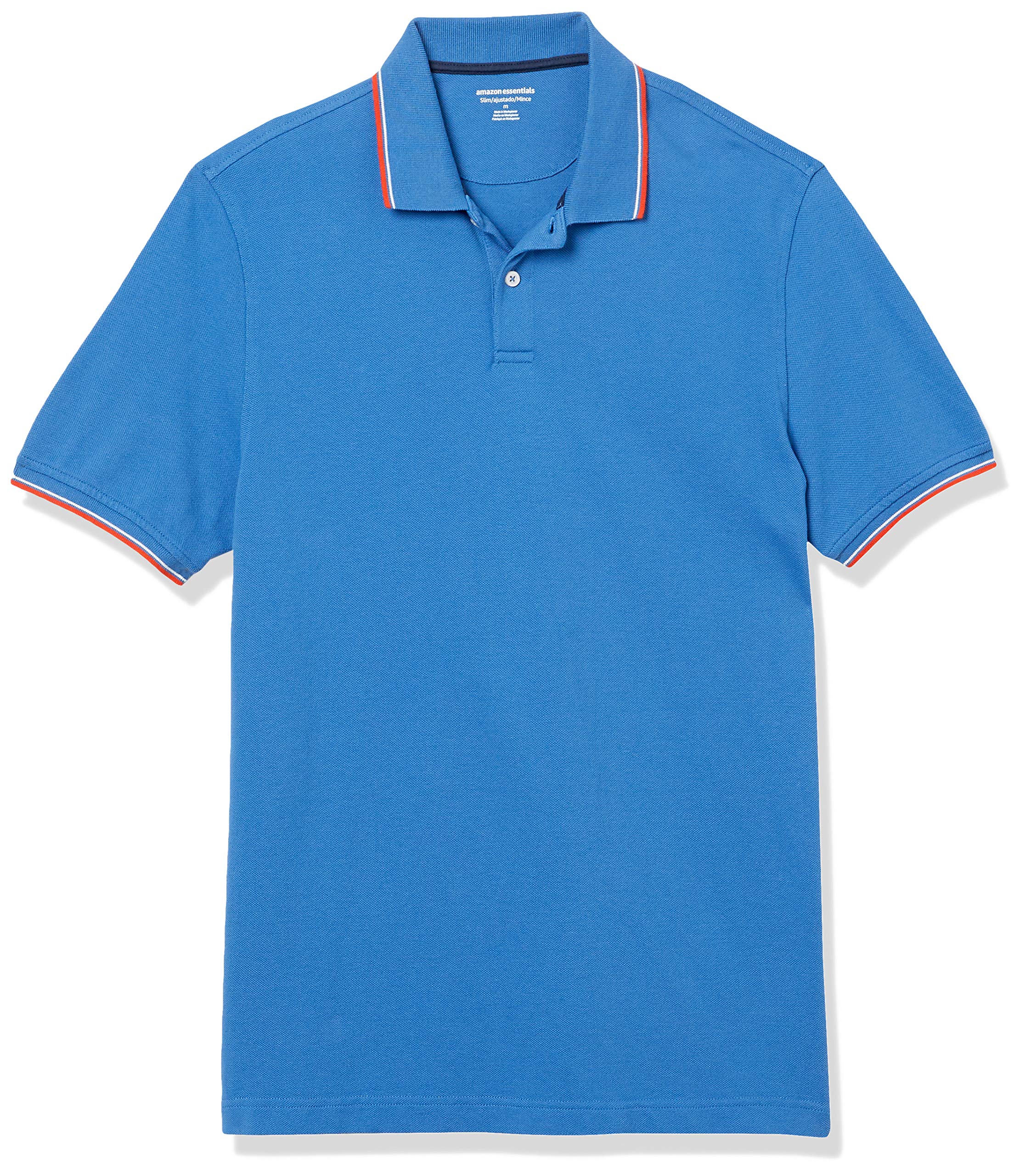 Amazon Essentials Men's Short Sleeve Slim-Fit Cotton Pique Polo Shirt, Breathable Collared