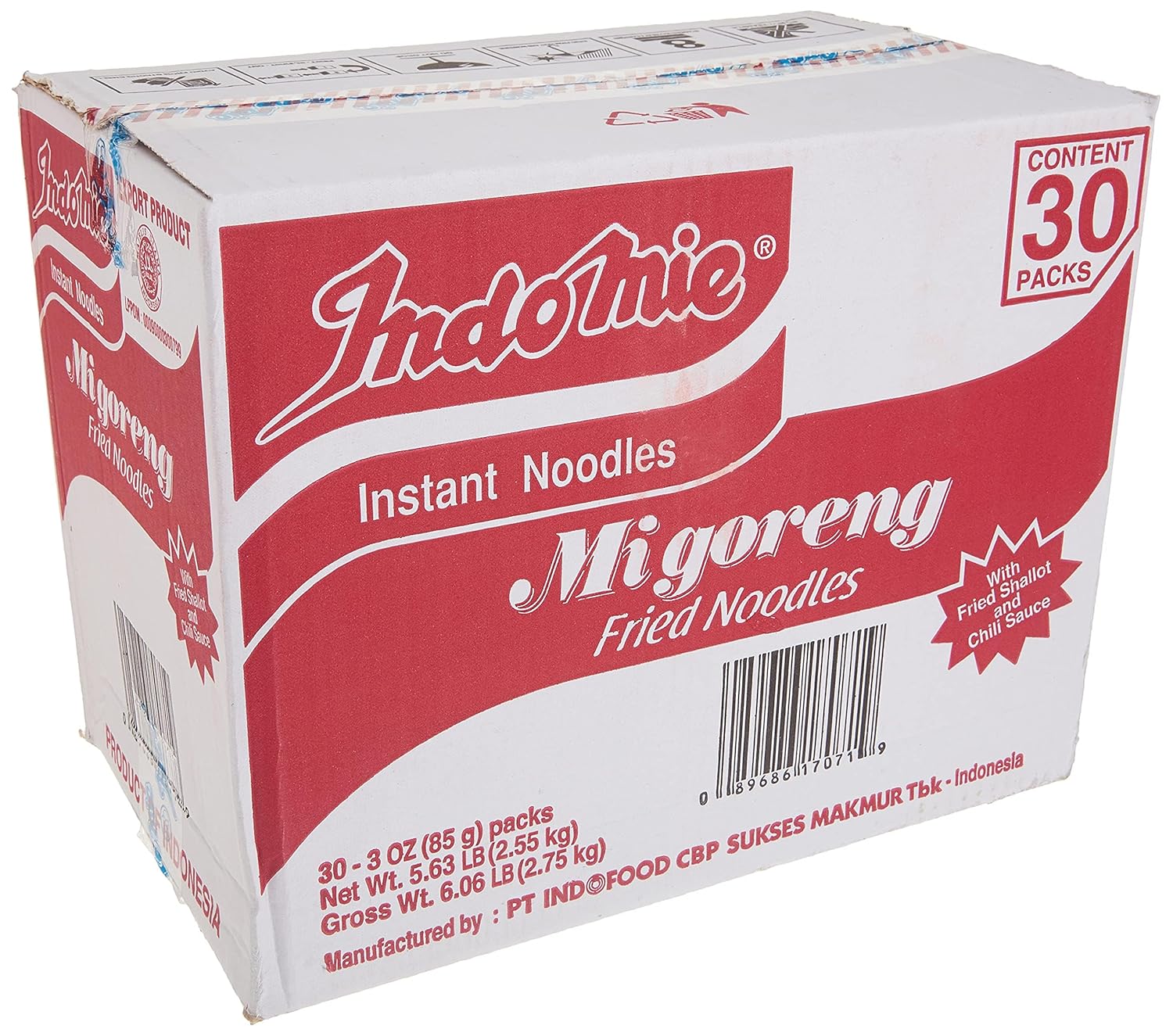 Indomie Mi Goreng Instant Stir Fry Noodles, Halal Certified, Original Flavor (Pack of 30)