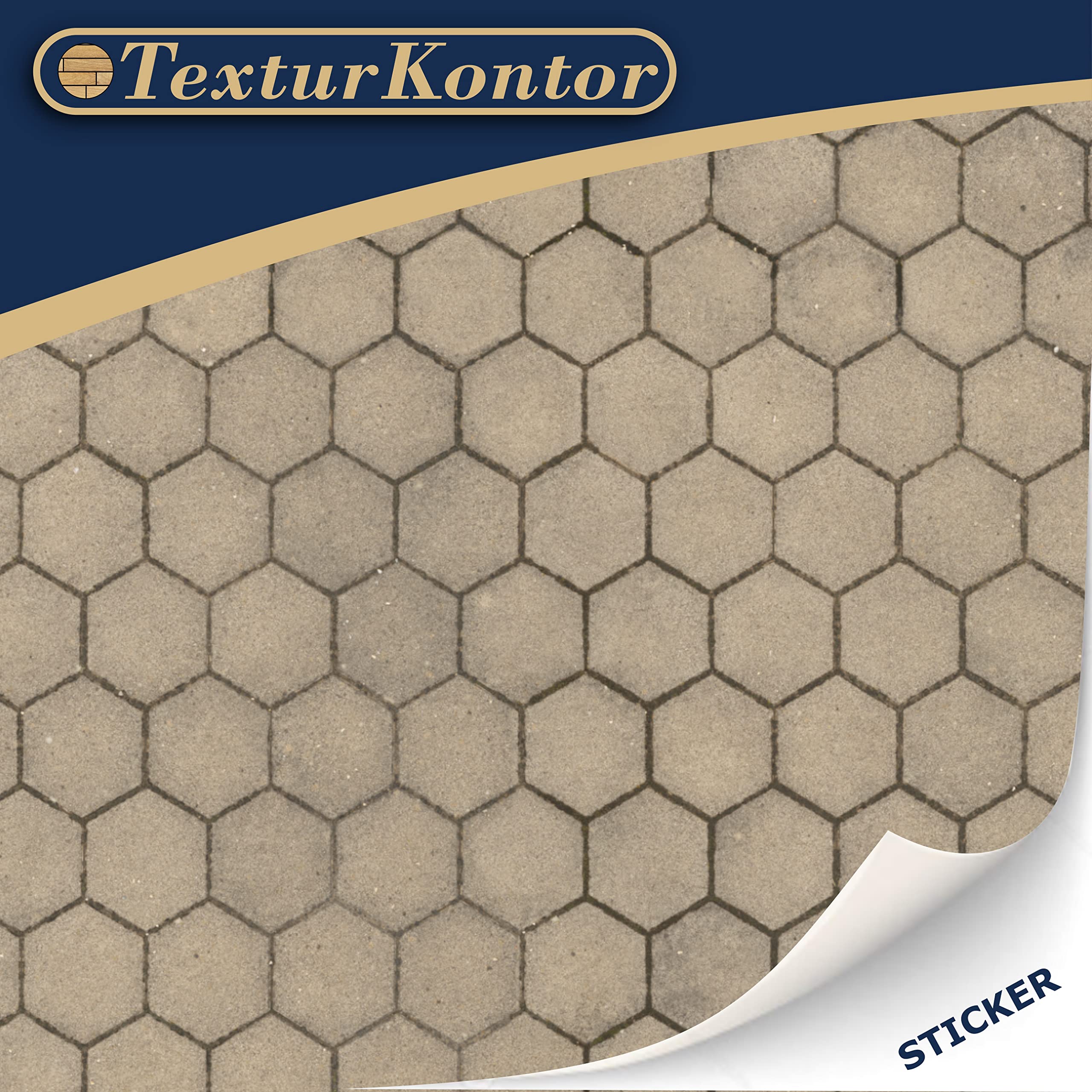 3 sheets of self-adhesive floor tiles for dollhouses, scale 1:12 (concrete hexagons)