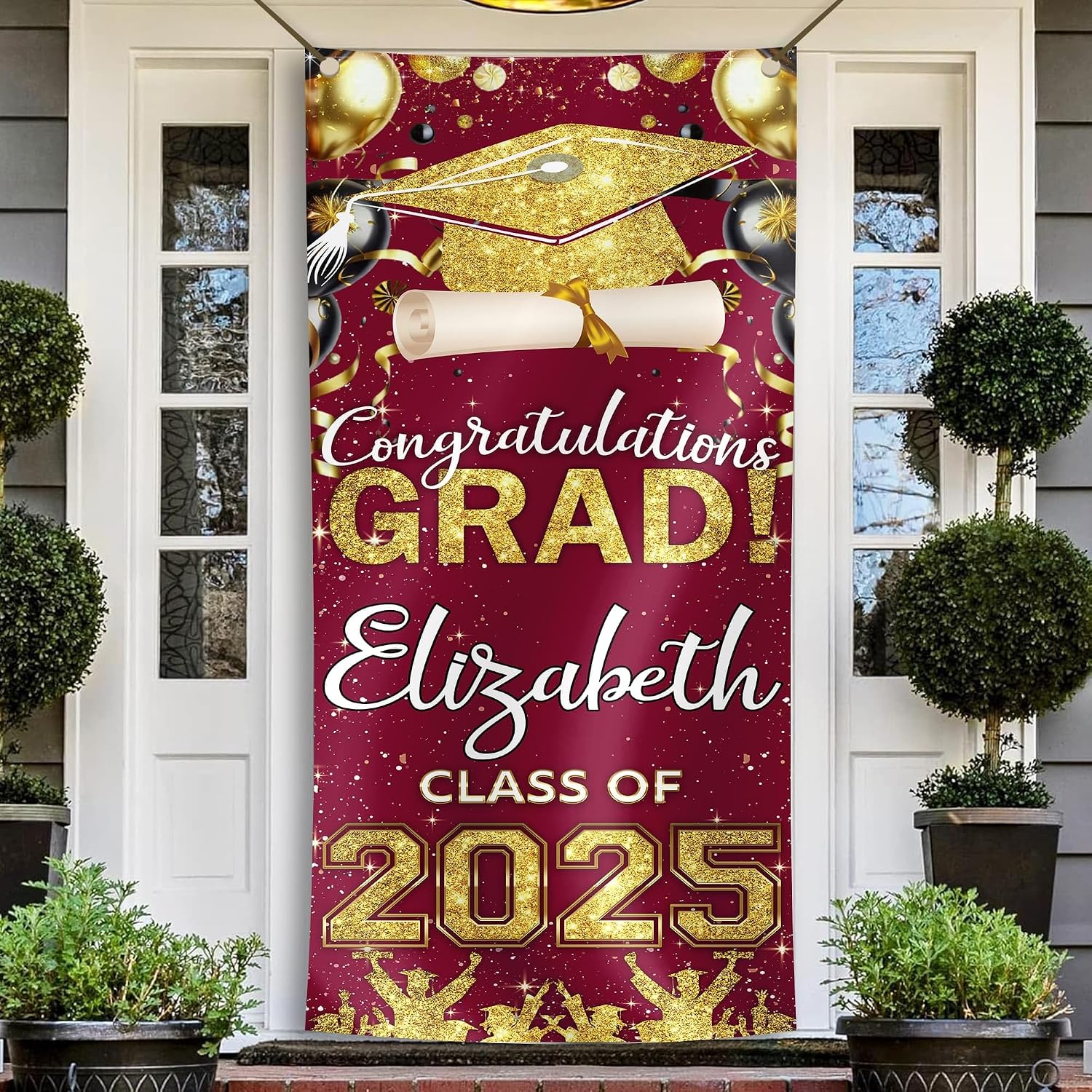 Amazon.com: Custom Graduation Banners, Class Of 2025 Banner With Name ...