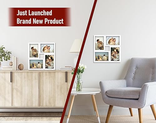 Miniatura 6 de VELISTA Marco de fotos moderno de 4 x 6 pulgadas, collage de marco cuadrado de mesa de alta calidad, marco de fotos múltiple para montaje en pared,