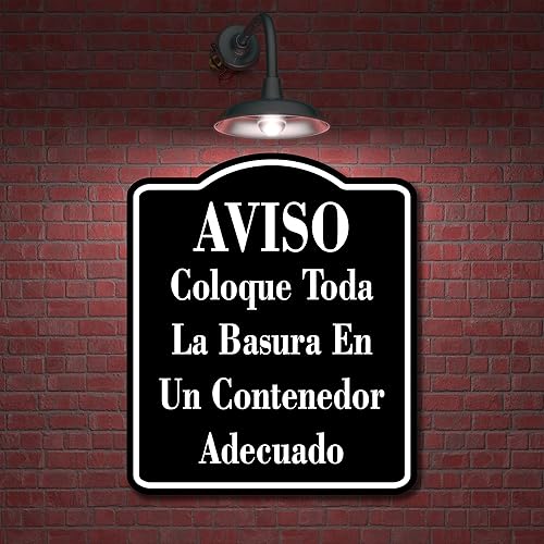 AVISO BASURA EN CONTENEDOR Aluminum Composite Sign 20"x24"
