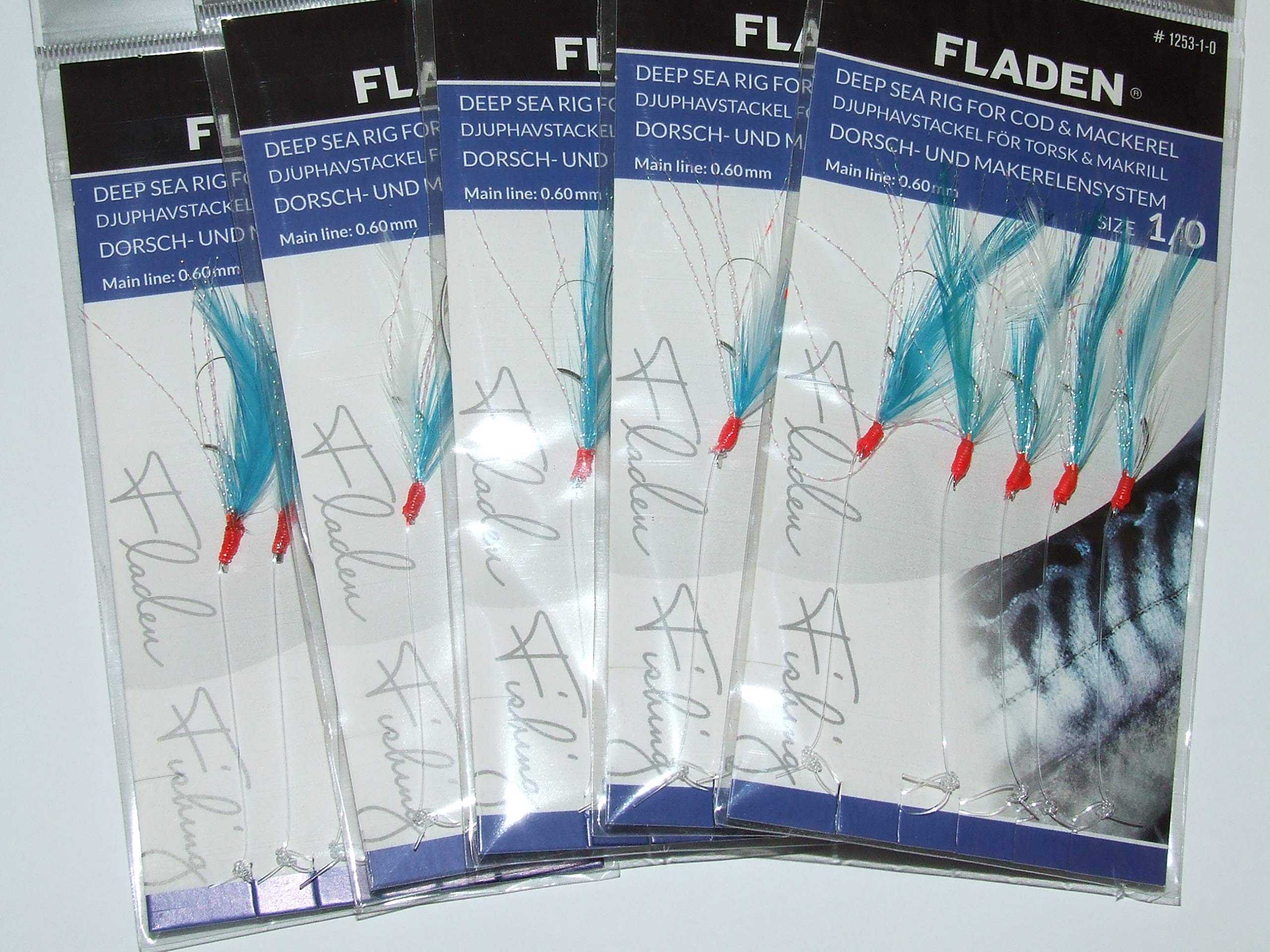 FFT 5 packs of Blue Flash mackerel Cod rigs