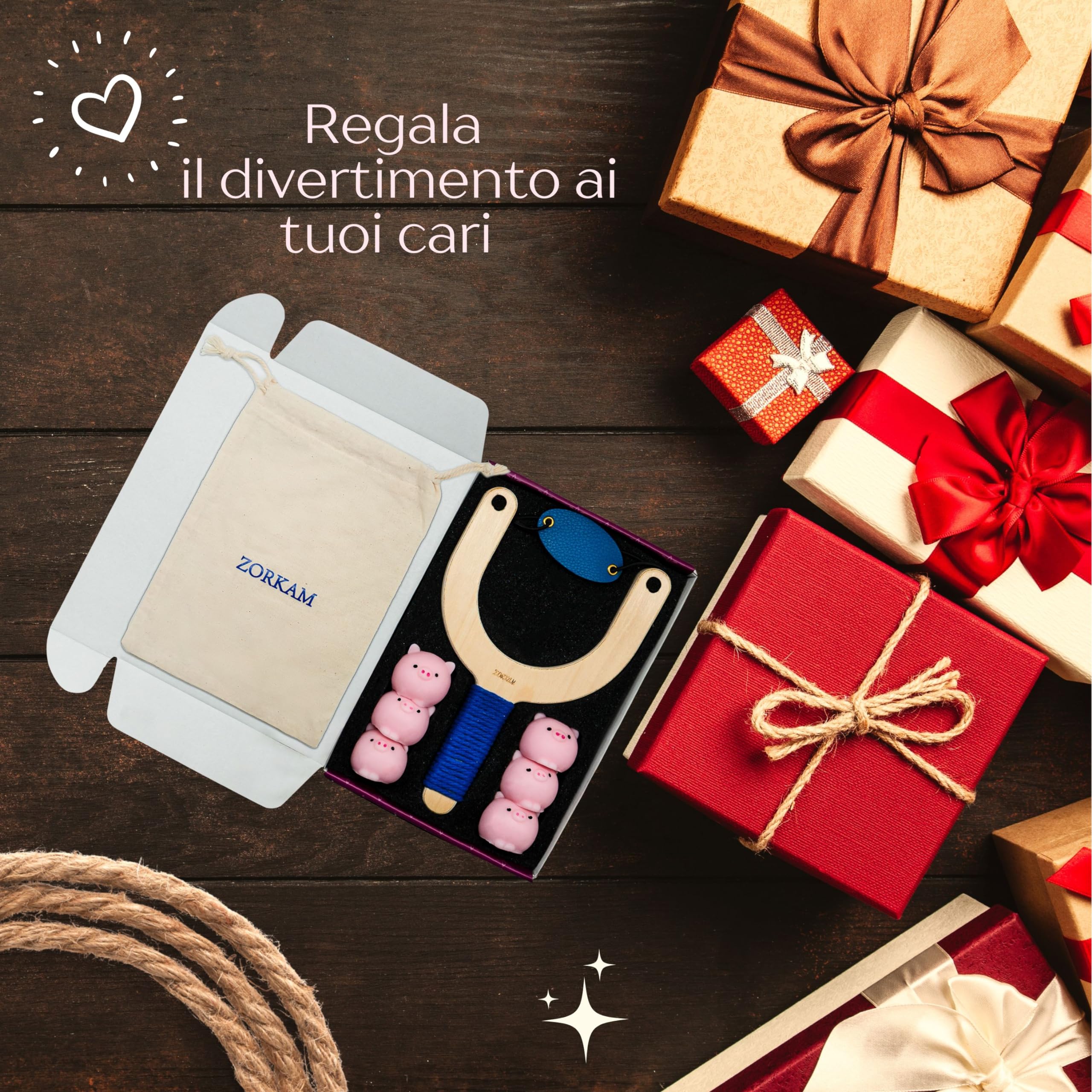 tiraporchi + 6 Maialini - Tiraporchi Ottima Idea Regalo Divertente Per Pasqua e Amanti Di Tiro - Adatto Per Uso Interno Che Esterno Incluso Borsa Portatile e Scatola Degna