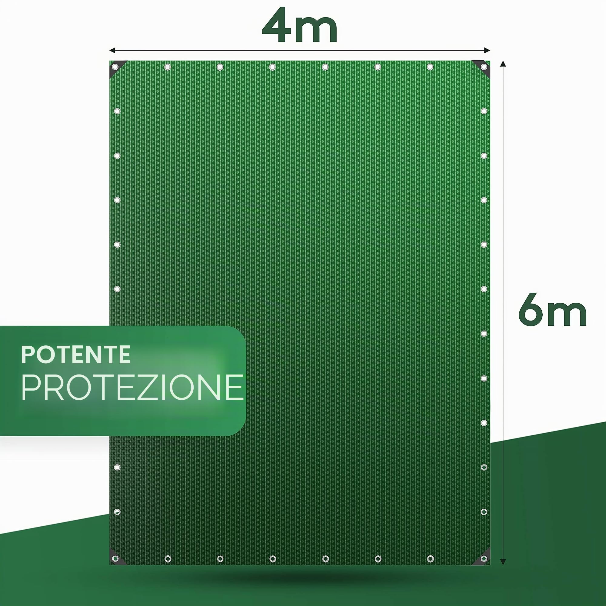 TeloImpermeabile Esterno, Telone Occhiellato per Mobili, Legna, Campeggio, Bici, Telo Coprimoto in PVC Multifunzione, per Pioggia, Sole, da Viaggio (4x6 m)
