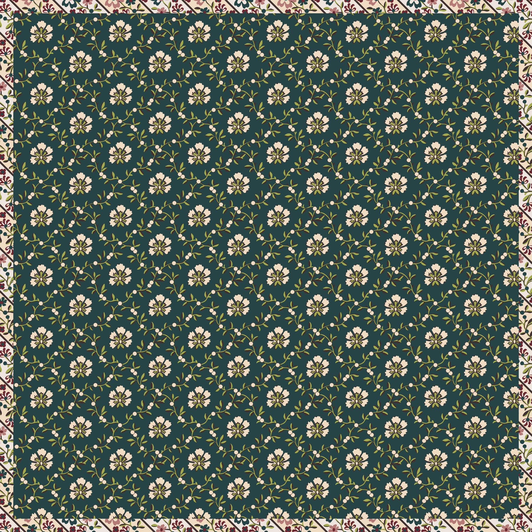 Vera Bradley Premium Cotton Small Original Zip Tote Bag, Daffodils: Mistletoe Lattice One Size