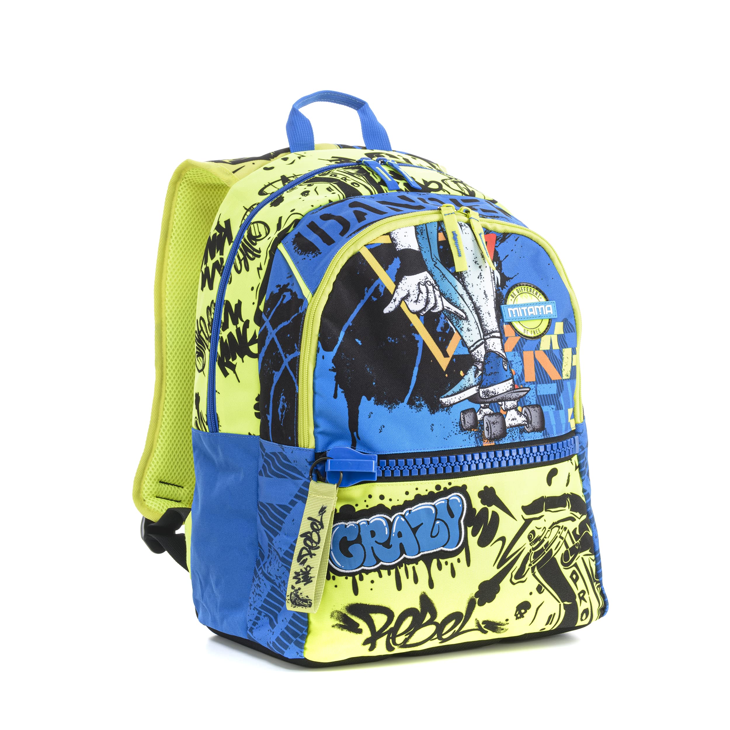 Mitama Zaino Plus, Super Fluo, Boy, Scuola e Tempo Libero, con Cappello Omaggio e Shopper