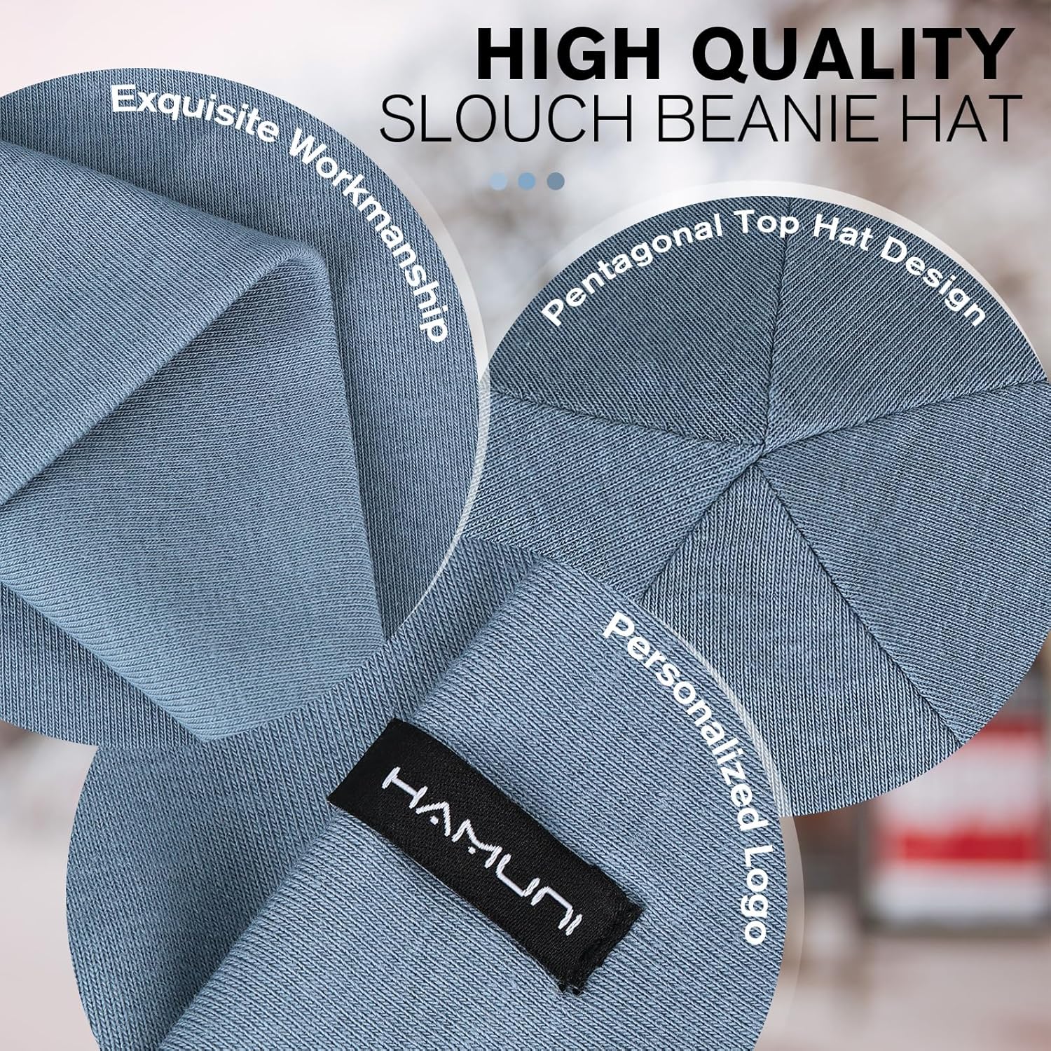 Slouchy Beanie for Women Men Soft Cotton Chemo Hats Double-Layer Warm Beanie Cap for Daily Wear & Transitional Seasons - Image 4