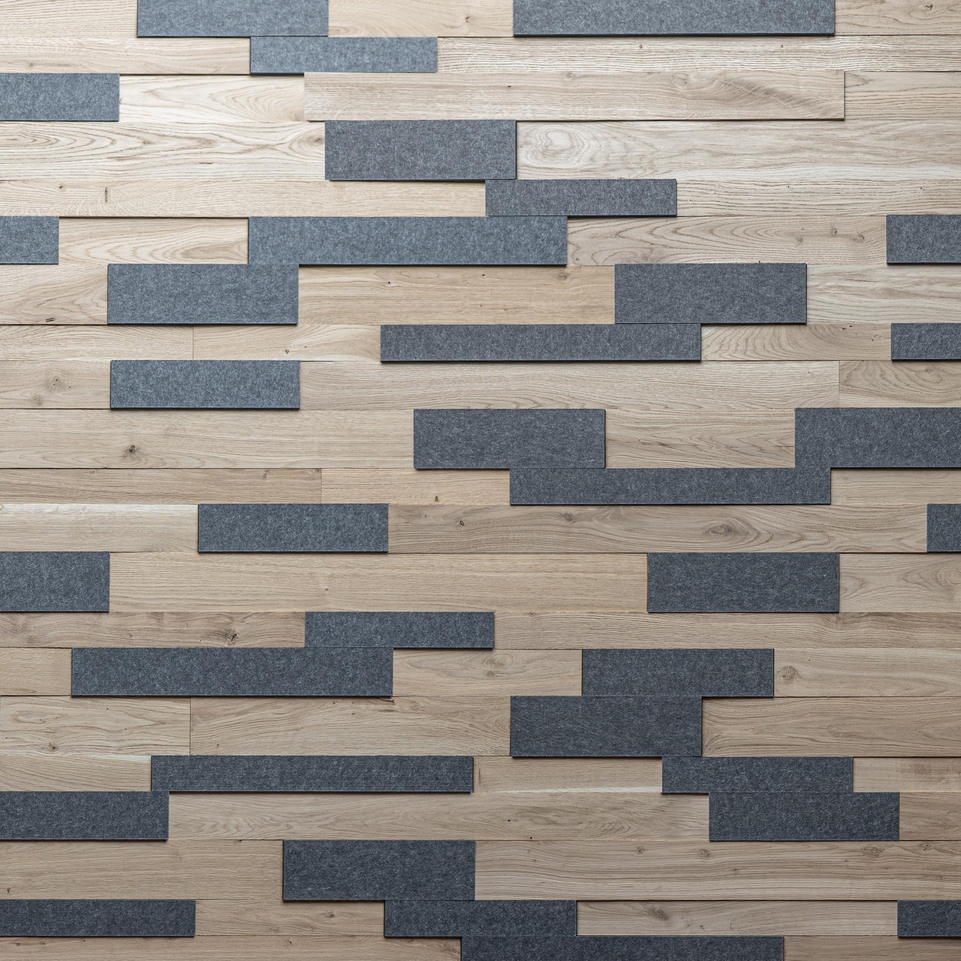 Pannelli acustici da parete in rovere e feltro, pannelli da parete 3D, rovere strutturato, rivestimento in legno, design a parete OZO Acoustic Slate (1 m2)