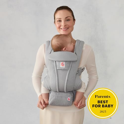 Image of Ergobaby Omni Deluxe Baby Carrier, Lightweight, Breathable Soft Mesh, Enhanced Lumbar Support, Adjustable Waistbelt & Straps, Privacy Hood, 4 Carry Positions, 4 Storage Pockets, 3-20Kgs, 0-4 years