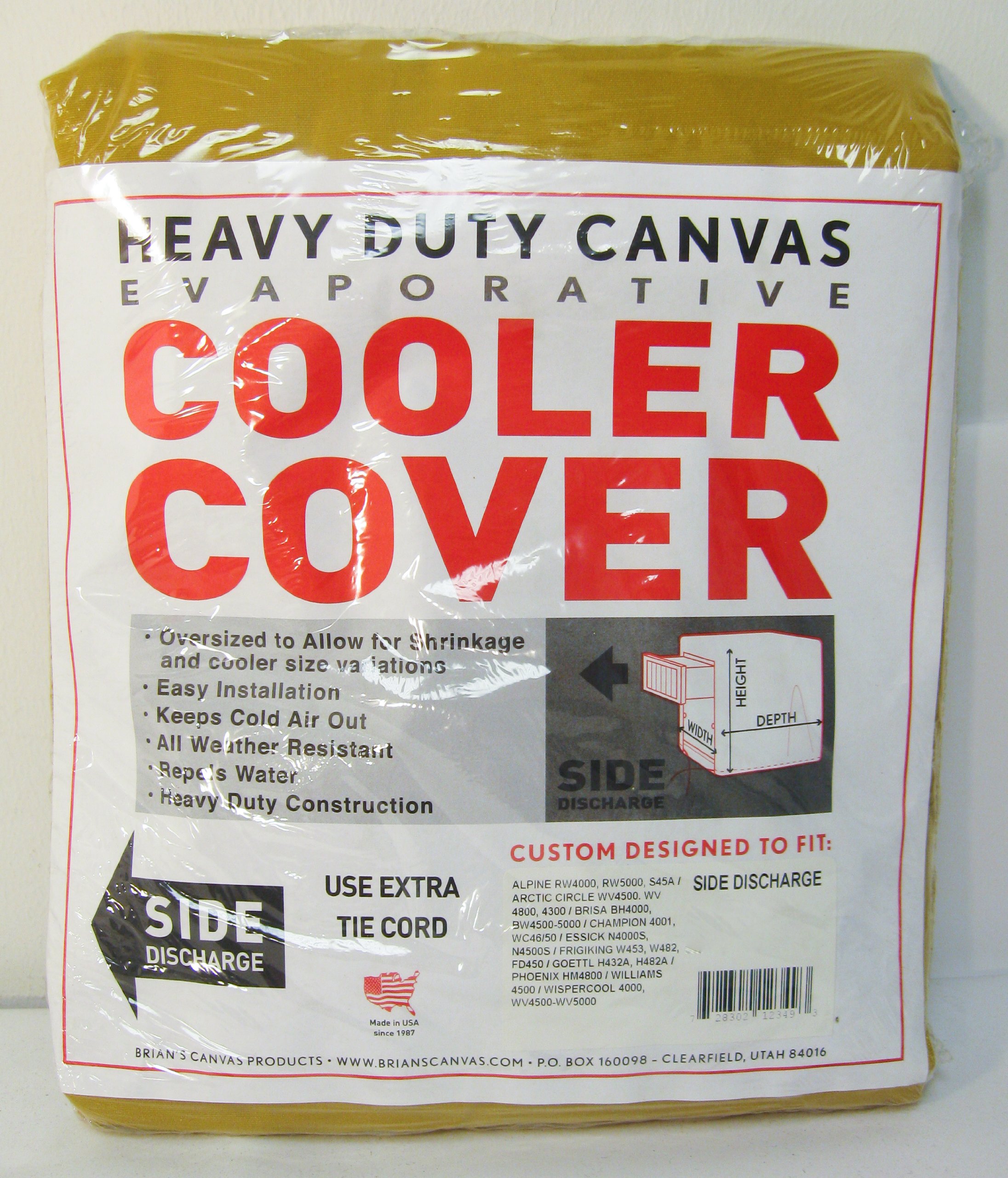34" W x 34" D x 36" H Side Draft Heavy Duty Canvas Cover for Evaporative Swamp Cooler (34 x 34 x 36)