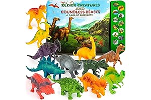 Li'l-Gen Dinosaur Toys for Kids 2-4 Boys: Interactive Dinosaur Sound Book and Figurines