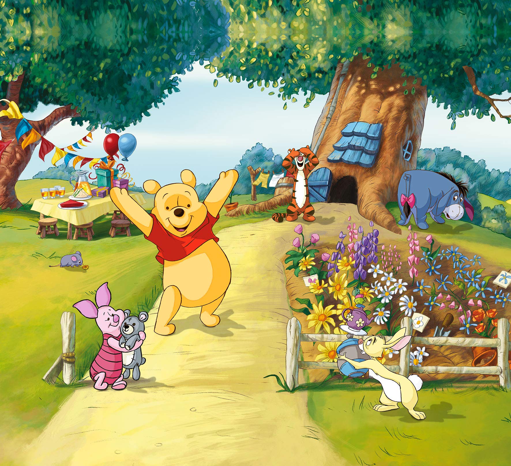 Gardine/Vorhang FCS xl 4309 Kinderzimmer Disney Winnie The Pooh, 180 x 160 cm