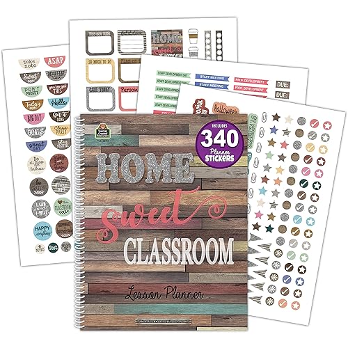 Teacher Created Resources Home Sweet Classroom - Planificador de lecciones de 8.5 x 11 pulgadas