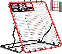 ZEALFEEL Baseball Rebounder Net: 3 Adjustable Angles 4x4.5FT Pitchback for Baseball Softball Volleyball, 2 Strike Zones, UV Resistant Trainer