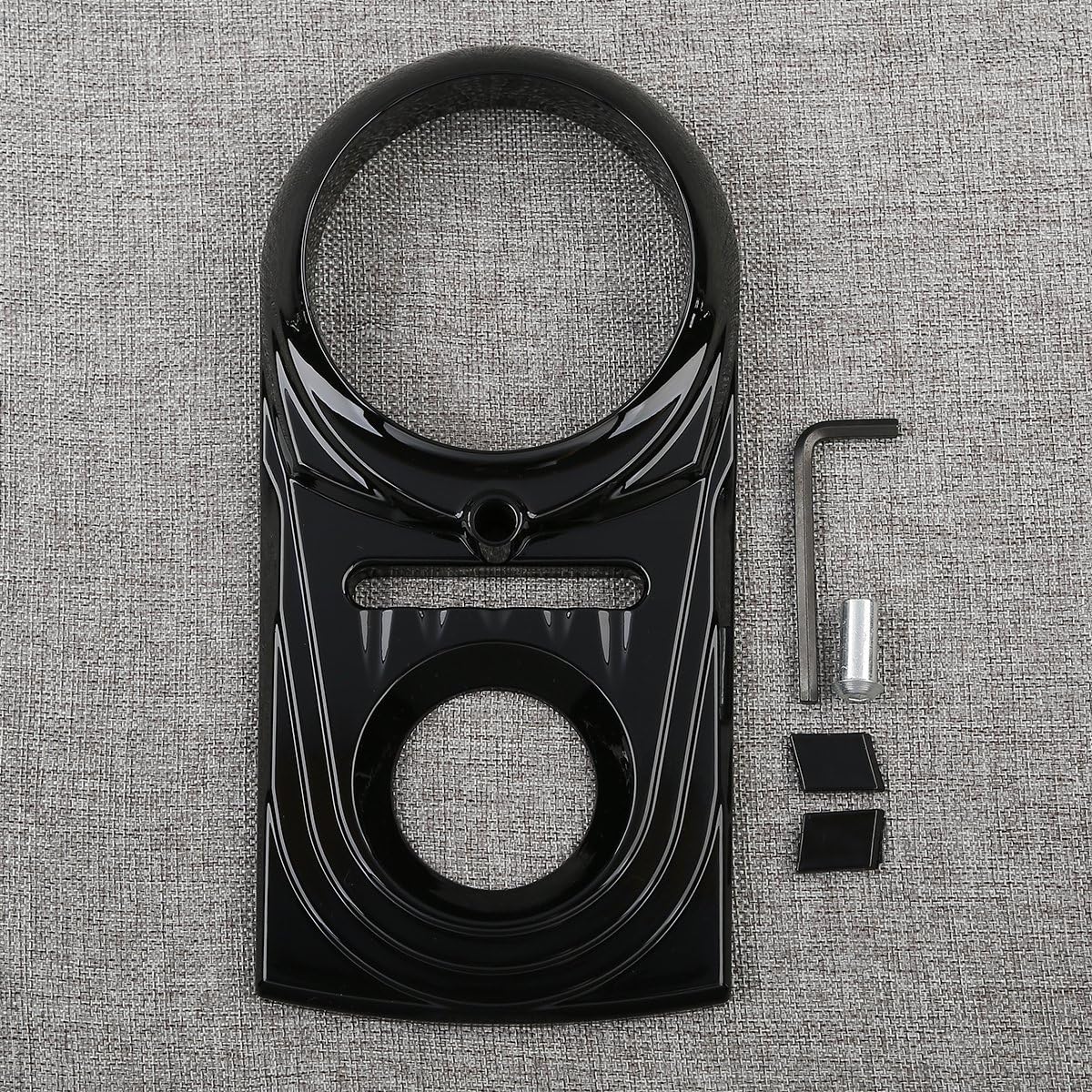 XMT-MOTO Dash Panel Cover Die Cast Sculpted For Harley Softail FLST FLSTS FXST Dyna FXDWG(1 PCS,Black)