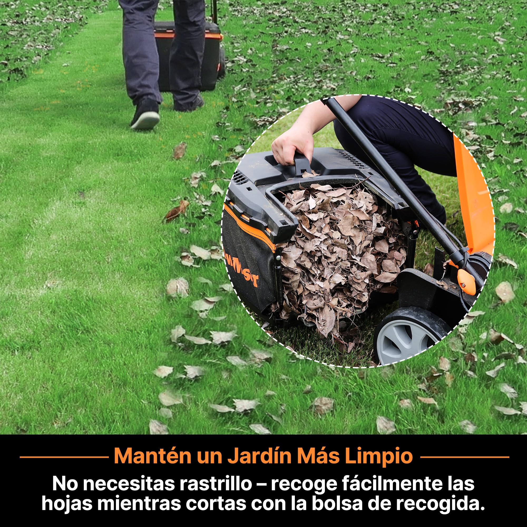 LawnMaster CLM2432K Cortacésped de cortacésped 24V 32 cm de Ancho de Corte, 150 m², Altura de Corte 25-65mm, Incluye batería de 4,0 Ah + Cargador