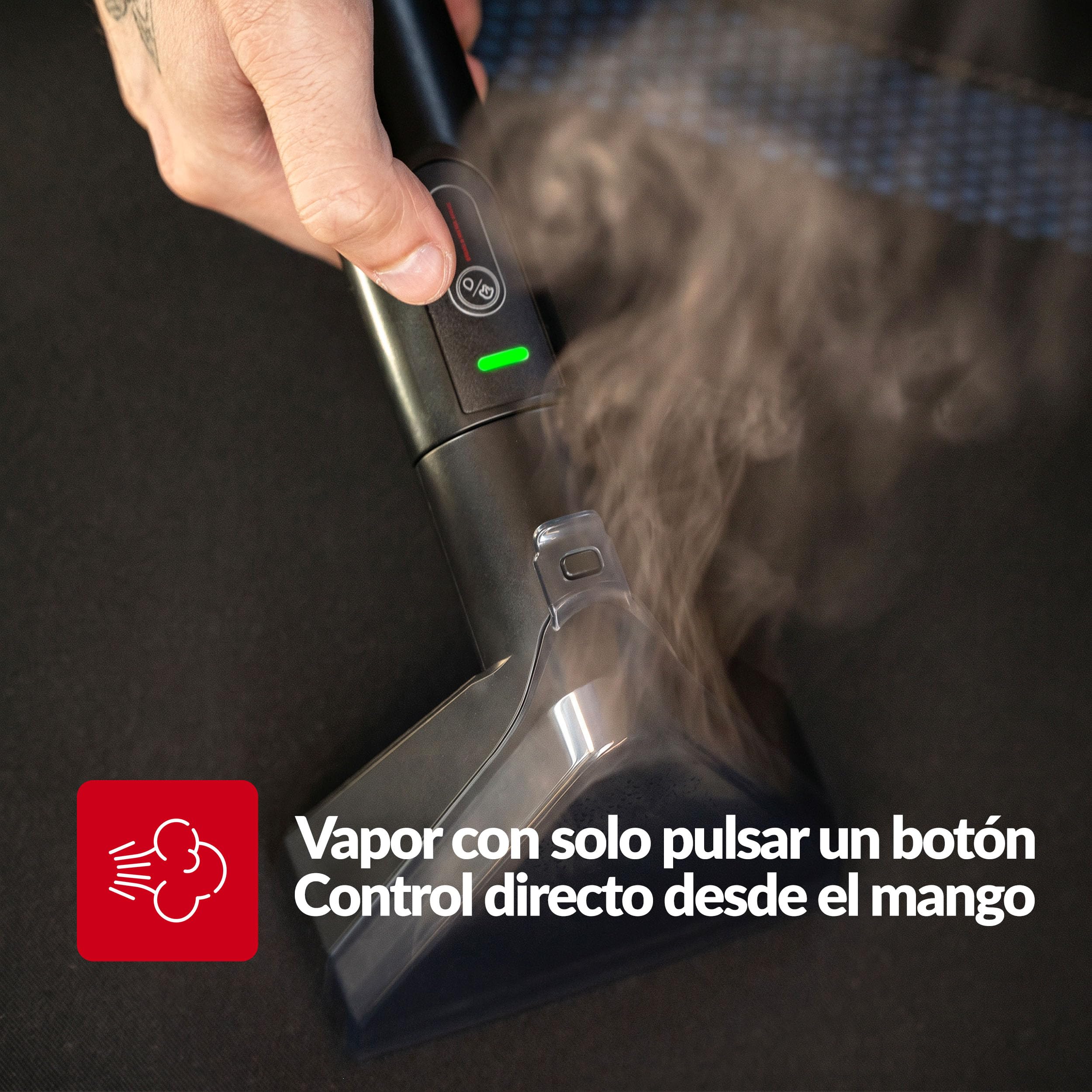 LEHMANN SteamWash 1800 Limpiador de alfombras y vapor 3 en 1, limpiador de tapicería para sofás y alfombras con agua caliente a 60 °C y vapor a 116 °C, potencia de succión de 16 kPa