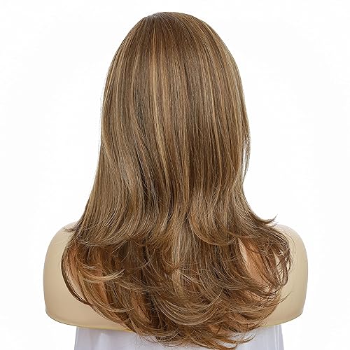 Miniatura 5 de Onedor Kanekalon Futura - Peluca de cabello sintético de 18 pulgadas, densidad del 130 %, lacio, encaje frontal, parte lateral, pelucas largas