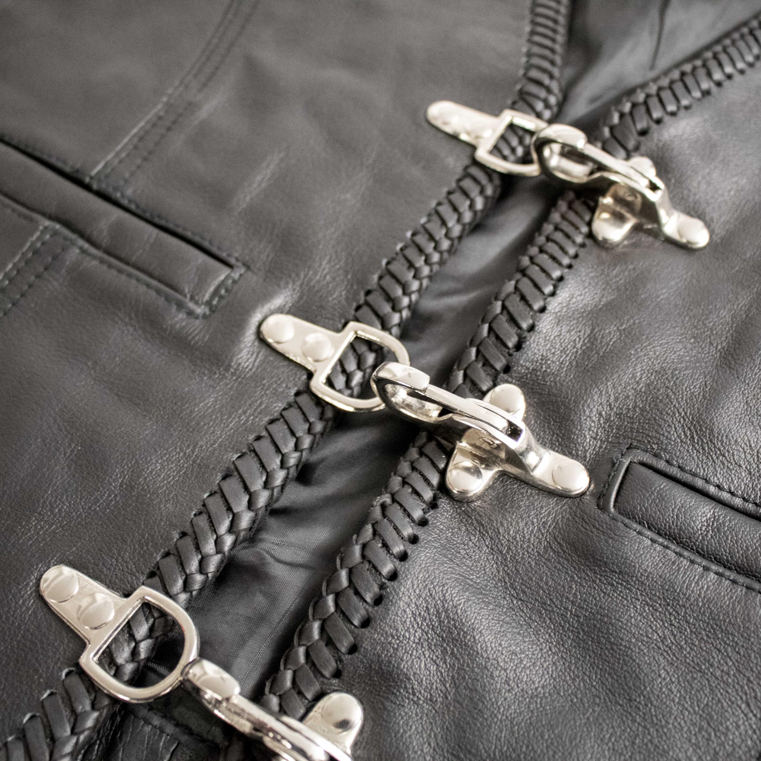 MDM Herren Lederweste, Bikerweste, Lederkutte, Rindleder, Clubweste,