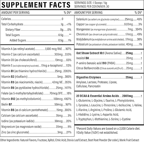Miniatura 4 de Polvo multivitamínico  Mezcla de bebida keto para hombres y mujeres los aminoácidos BCAA no molestan tu estómago  Multivitamínico vegano keto con