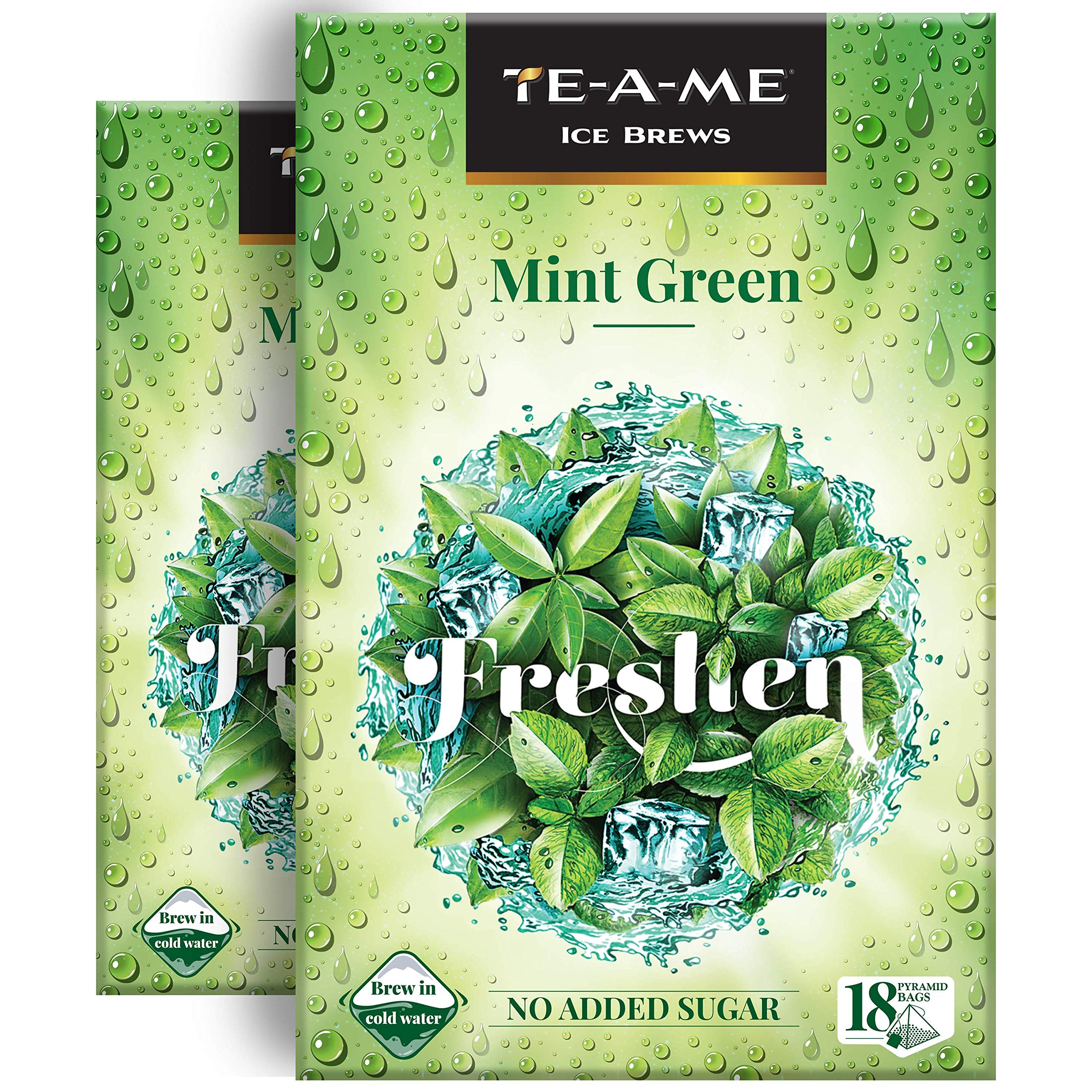 TE-A-ME Ice Mint Green Tea, 18 Bags (Pack of 2) | Sugar Free Iced Tea | 36 Pyramid Green Tea Bags (B0887T4M6F) Amazon Price History, Amazon Price Tracker