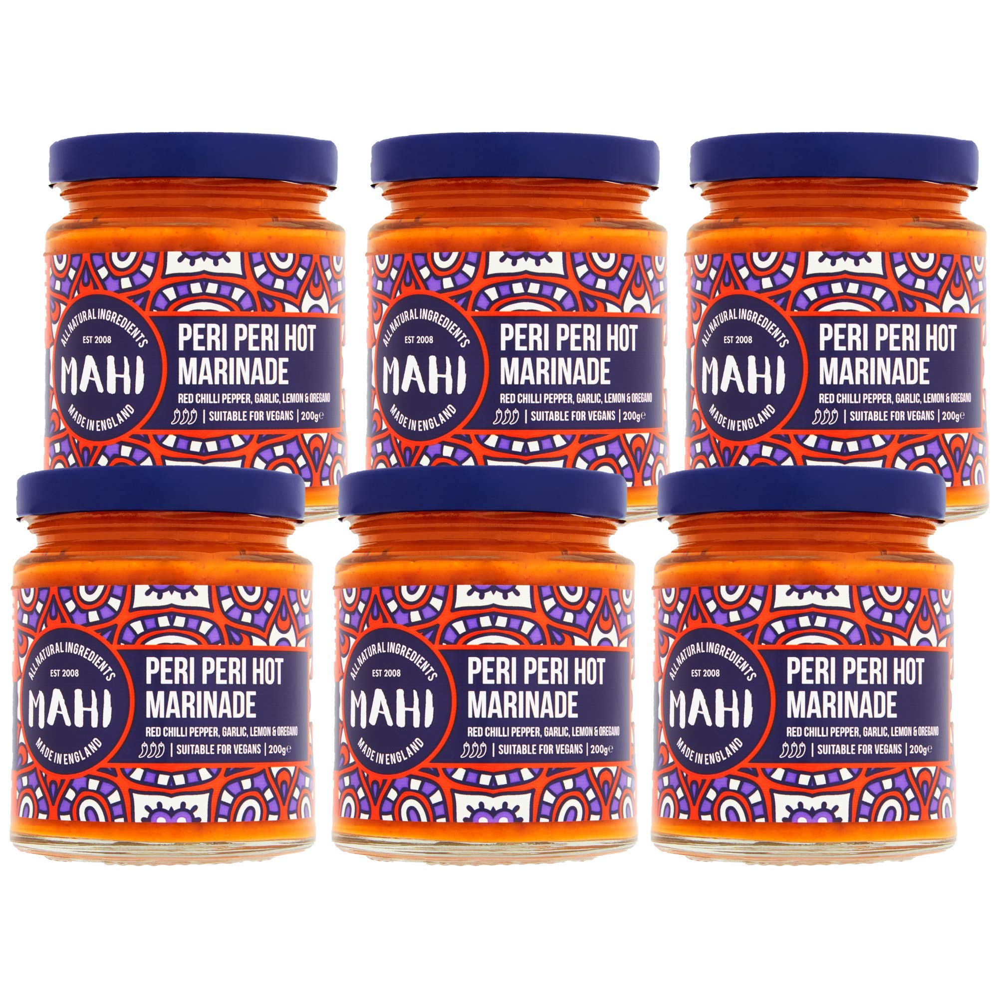 MAHI Marinade Sauce | BBQ Sauces Gift Set | Vegan & Gluten Free | No Artificial Colours or Flavours (6 x 200g Jars)