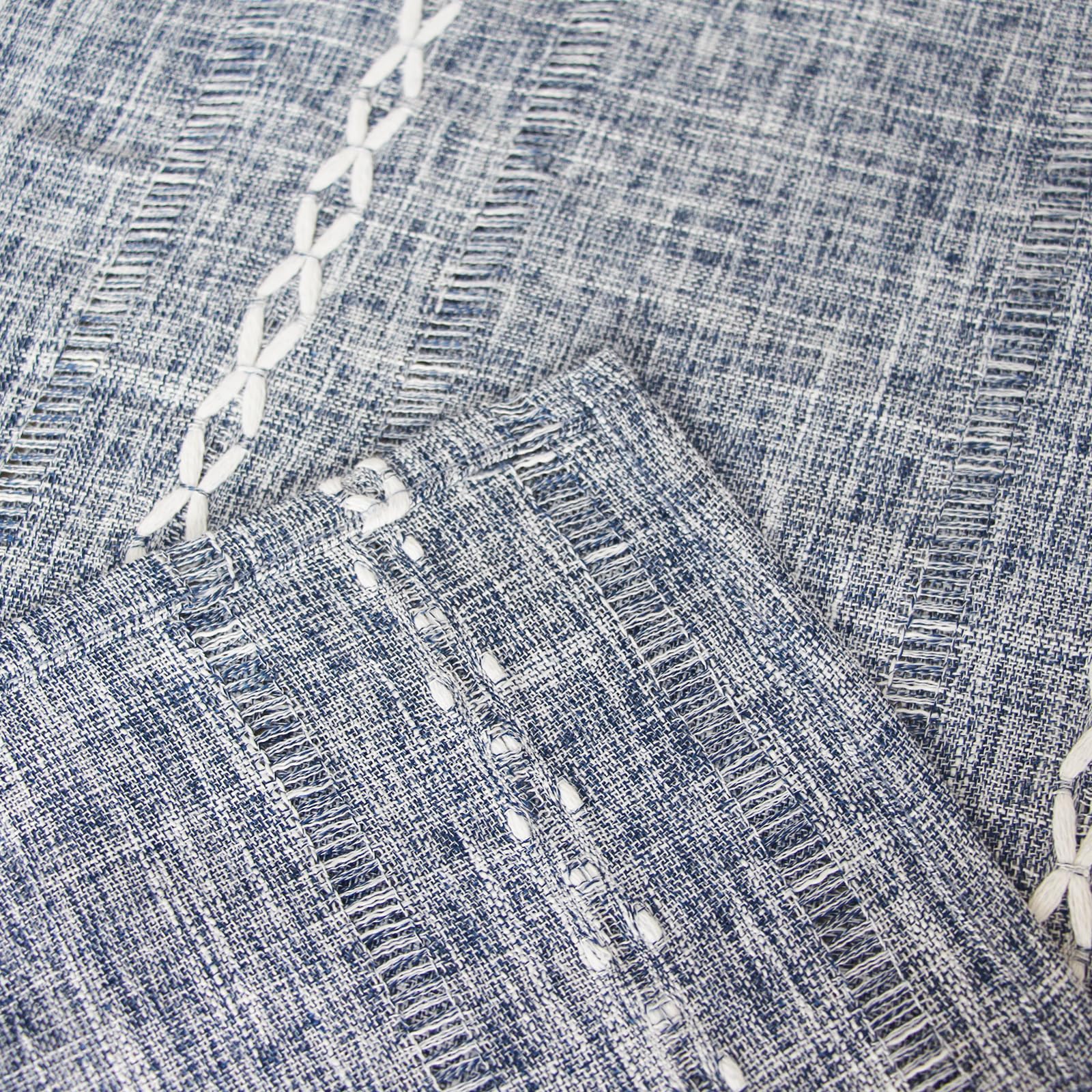 2 Tende Moderne Blu 60x150 Cm - Per Cucina, Balcone O Soggiorno, 100% Poliestere Con Ricami - Foto 5