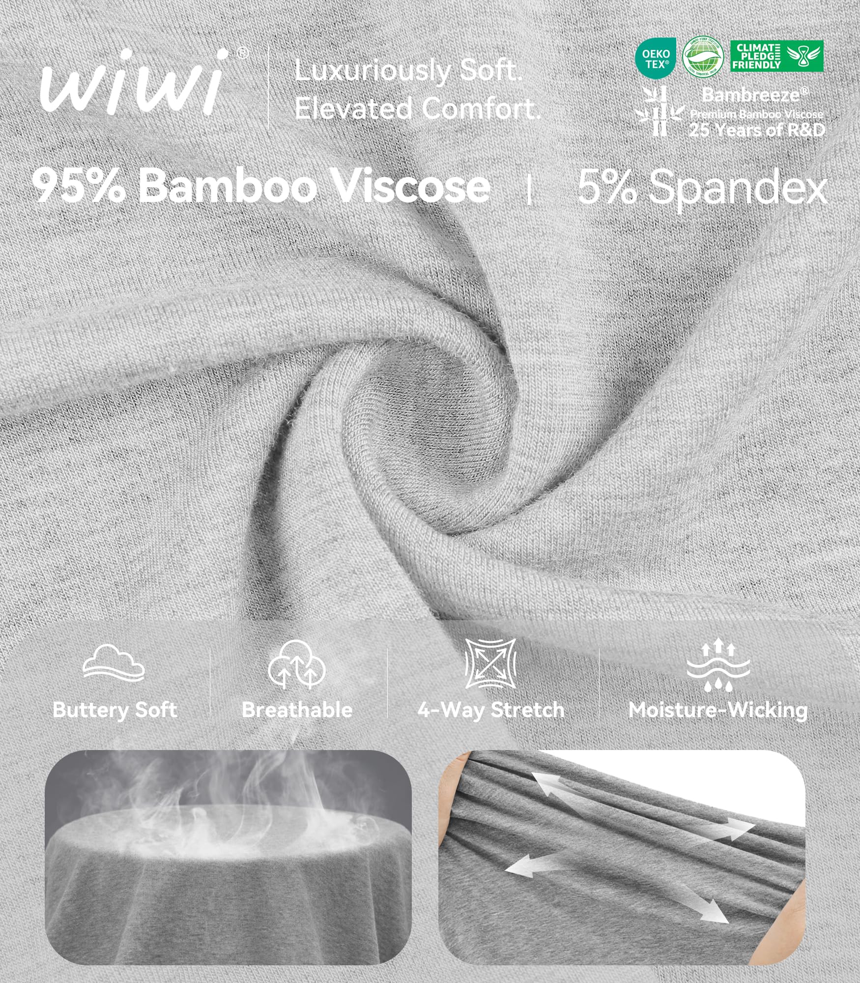 WiWi Pajamas Set for Women Summer Sleepwear Soft Tops Capri Pants Pjs Lounge Pajama Sets Viscose from Bamboo S-XXL